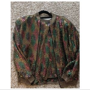 VINTAGE Brenda Goode Multi-Color Sequin Top and Matching Jacket Set